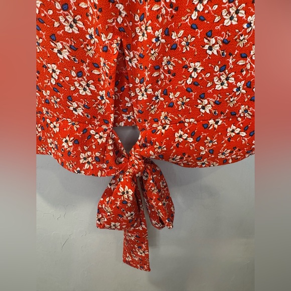 Iz Byer Red Floral Women's Blouse - Picture 5 of 5